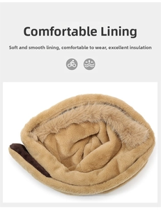 Detailed view of the thick plush lining for winter hat and scarf set providing extra warmth