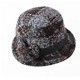 Vintage dark leopard print wool bucket hat for women with a stylish round top for autumn