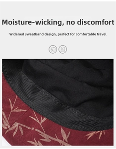 Detail view showing the moisture-wicking sweatband and inner fabric of women floral bucket hat