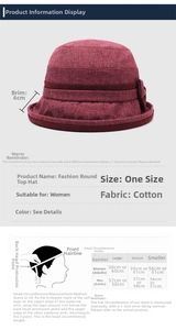 Tabella taglie per cappello di cotone con tesa di 6cm e guida alla misura della testa