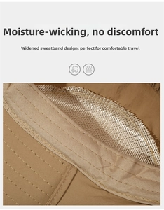 Detail of outdoor sun hat featuring a wide mesh sweatband for moisture-wicking comfort