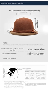Size chart for breathable knit bucket hat showing adjustable 56-60cm circumference