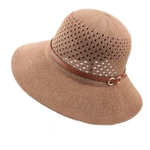 Japanischer Stil Eleganter Sonnenhut Für Damen Atmungsaktiv Hohlstrick Anglerhut Breite Krempe Reise Strand Sonnenschutz Kappe