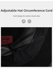 Detail of adjustable inner band with breathable mesh and outdoor woven label