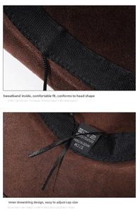 Détails de la bande de confort réglable et doublure 100% polyester du chapeau fedora