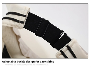 Detail view of the adjustable back buckle and breathable mesh lining on the summer sun hat