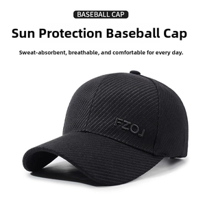 Close-up of black wool baseball cap with FZOJ embroidery and thick thermal fabric