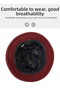 Close-up of quilted cotton lining and breathable sweatband inside a winter basin hat