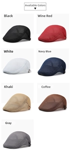 Breathable mesh newsboy caps for men and women available in seven versatile solid colors