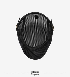 Close-up of the breathable mesh interior and quality polyester lining of the black beret