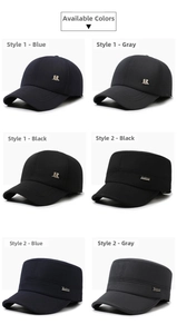 Herren Wintermützen als Baseballcap und Flatcap in Schwarz, Grau und Blau mit R-Logo