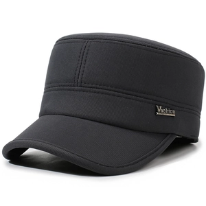 Dunkelgraue Army-Mütze mit atmungsaktivem Ripstop-Gewebe und Logo aus Metall