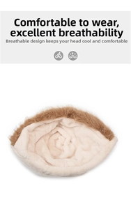 Detailed macro view of the thick faux fur lining and warm plush material of the winter hood