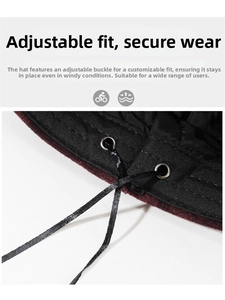 Detail of adjustable inner drawstring and quilted lining for beret hat size control