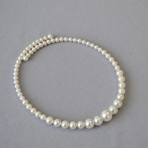 Elegant French Style Gradient High Gloss Imitation Artificial Pearl Choker Necklace For Women Simple Fashion High End Neck Jewelry