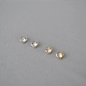 Sparkling silver and gold plated cubic zirconia stud earring set for elegant daily wear