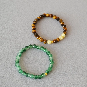 Bracelet à Perles Minimaliste Nouveau Style Chinois Oeil de Tigre Pierre Naturelle Agate Bracelet Élastique Homme Femme Bijoux Vintage