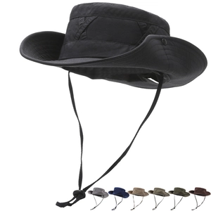 Tactical boonie hat details showing durable fabric and multiple color options including black