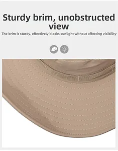 Detail of sun hat brim with precise stitching and stiff fabric for a clear view