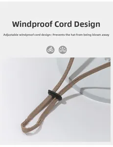 Detail of adjustable windproof chin strap with toggle for hiking and cowboy hats