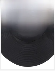 Close-up of black sun hat with tear-resistant fabric texture and reinforced brim detail