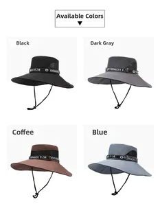 Detailed grid of outdoor sun hats featuring breathable mesh and adjustable windproof cords