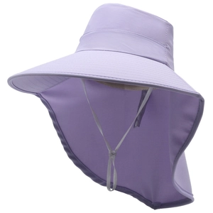 Women Sun Hat With Neck Flap Wide Brim UV Protection Foldable Summer Outdoor Beach Sunshade Hat With Adjustable Windproof Rope