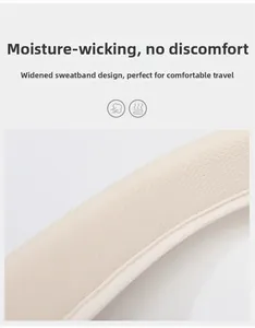 Detail view of the widened moisture-wicking sweatband inside the beige straw sun hat