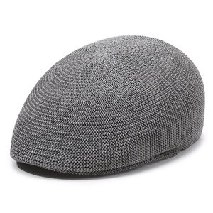 Breathable dark grey mesh beret cap with ventilated knit texture for outdoor sun protection