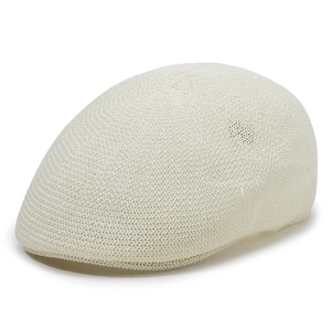 Creamy white breathable mesh newsboy cap made of lightweight woven fabric for summer