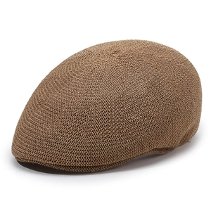 Breathable brown mesh ivy cap for men and women with classic sun protection brim
