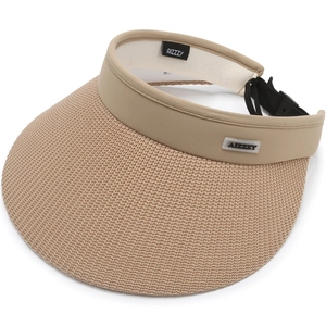 Women's wide brim sun hat with breathable straw texture and adjustable back strap