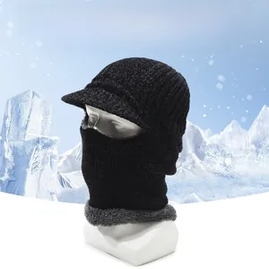 Detail of winter balaclava with warm fleece lining and protective brim for motorcycling