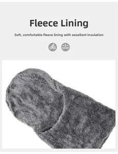 Detail view of the thick gray fleece lining for superior warmth and skin-friendly comfort