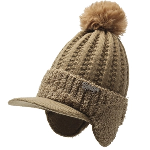 Women Winter Knit Beanie Hat With Earflaps Pom Pom Brim Fleece Lined Thickened Warm Jacquard Outdoor Fashion Ear Protection Hat