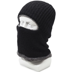 Mens thick thermal knit balaclava with fleece lining for winter wind protection