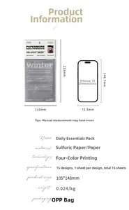 Size comparison of INS style decorative journal paper pack with iPhone 14 dimensions