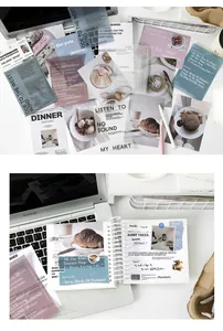 Artistic collage of vintage aesthetic journaling papers with food and poetry motifs