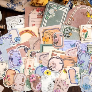 Vintage scrapbooking material set with 100 pieces of floral and butterfly decorative paper