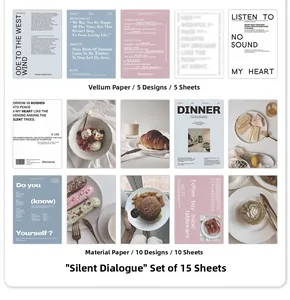 Detail of PaperMore Silent Dialogue scrapbooking pack with vellum and artistic paper