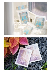 Artistic oil painting stationery cards with ocean and floral patterns for scrapbooking