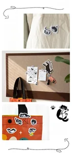 3D black cat felt stickers for scrapbooks and bags with strong adhesive backing