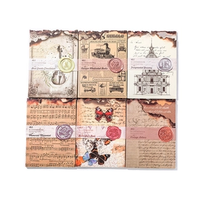 Kit carta per scrapbooking vintage Burning Page con 6 design retrò ed effetti di bordi bruciati