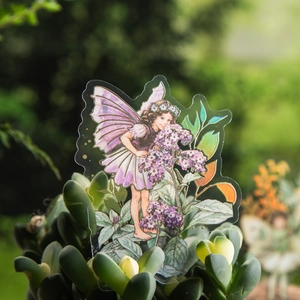 Floral Fairy PET stickers with gold foil details featuring vintage butterfly wing illustrations