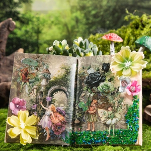 Floral fairy PET stickers with gold stamping for journaling and creative scrapbooking crafts