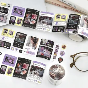 Creative social media UI theme washi tape for journaling featuring app interface designs