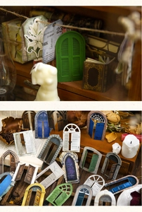 Vintage 3D hollowed door and window scrapbooking stickers for journal decoration