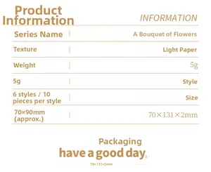 Fiche technique détaillée pour papier scrapbooking floral avec dimensions et matériel