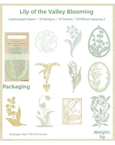 Détail de papier décoratif ajouré muguet pour scrapbooking et décoration de journal