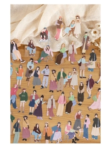 Detailed PET stickers featuring various stylish women characters for DIY journals